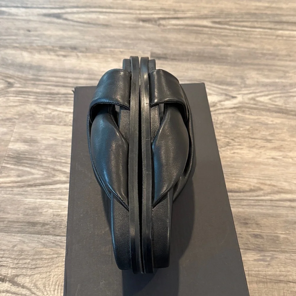 Banana Republic Black Crisscross Leather Slide Sandals - Picture 10 of 14